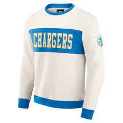 Los Angeles Chargers Darius Rucker Collection Colorblock Pullover Sweatshirt Cream