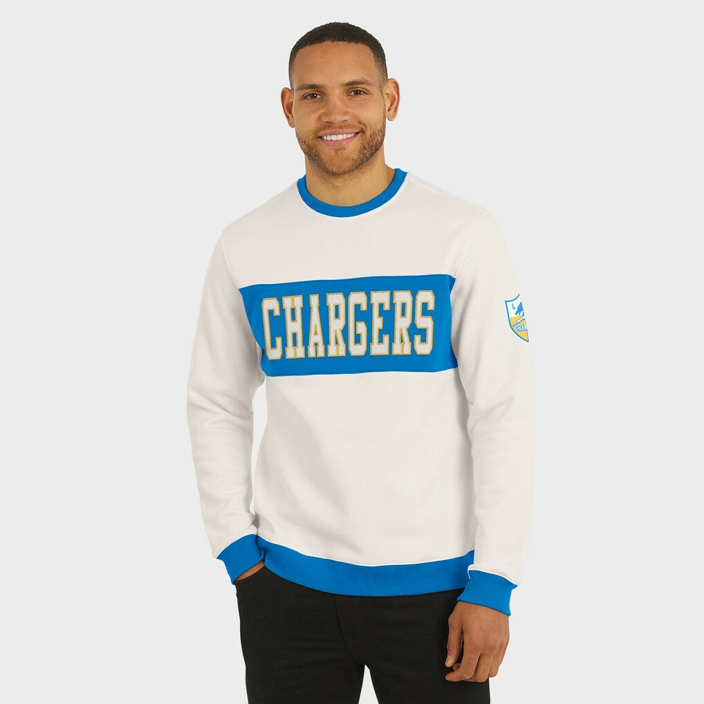 Los Angeles Chargers Darius Rucker Collection Colorblock Pullover Sweatshirt Cream