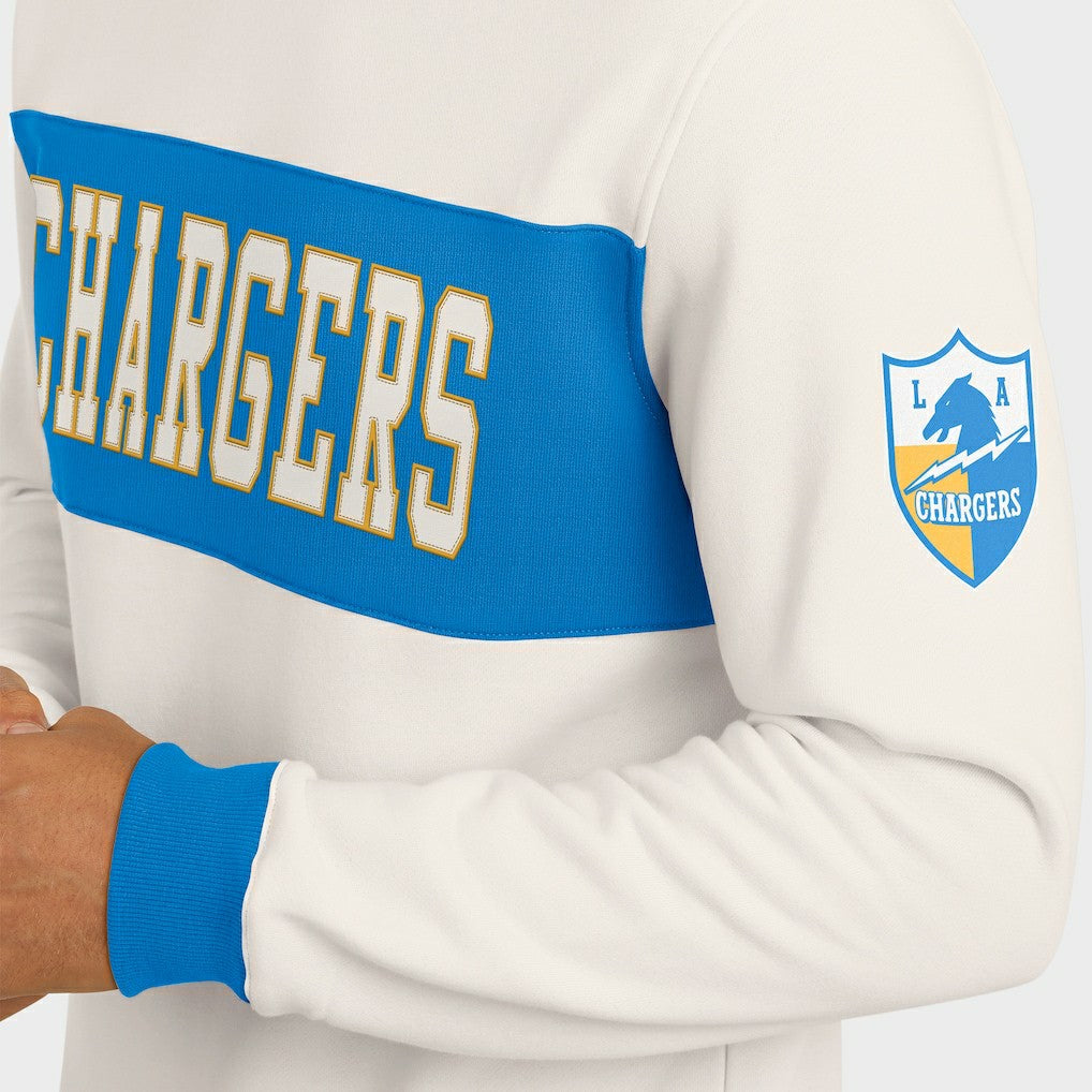 Los Angeles Chargers Darius Rucker Collection Colorblock Pullover Sweatshirt Cream
