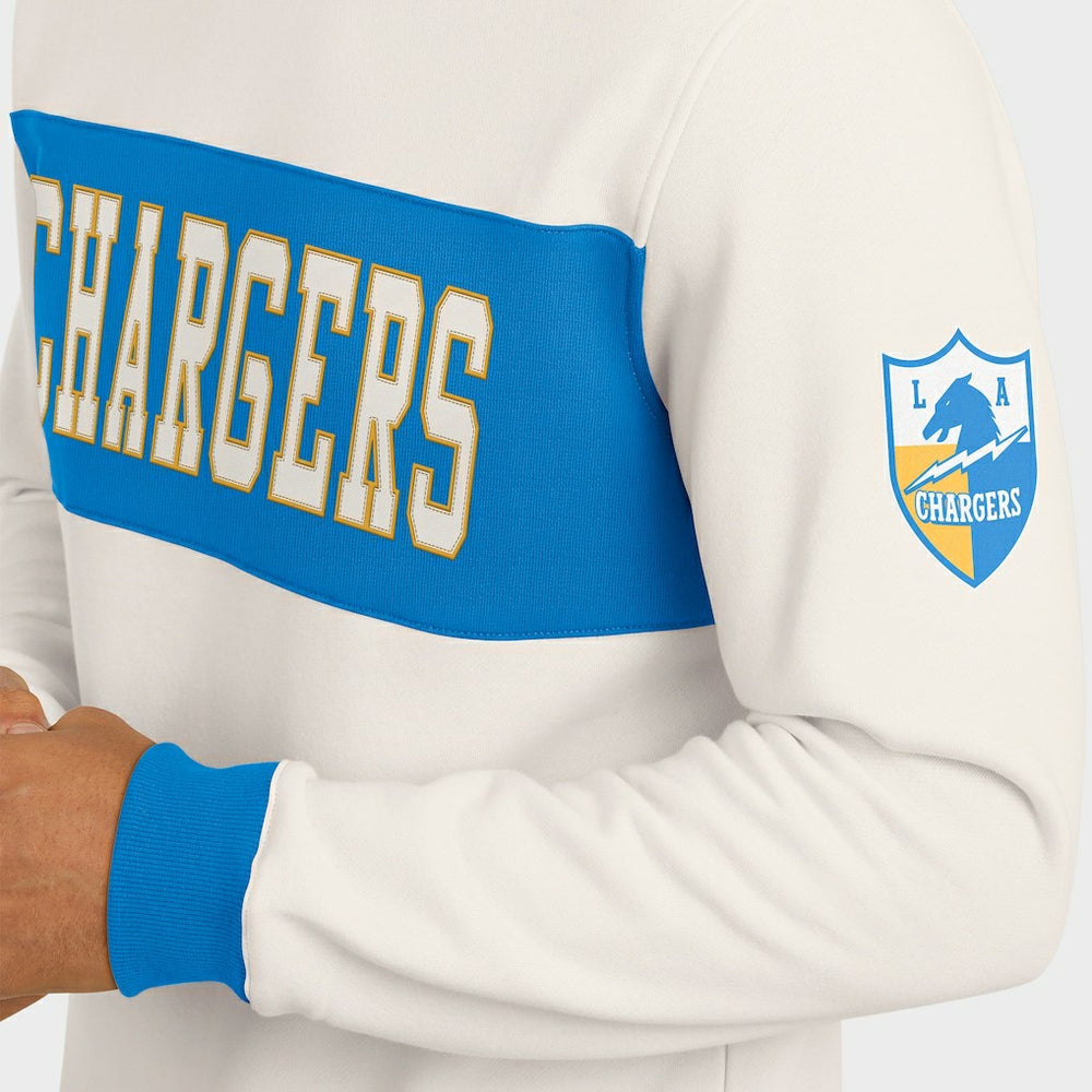 Los Angeles Chargers Darius Rucker Collection Colorblock Pullover Sweatshirt Cream