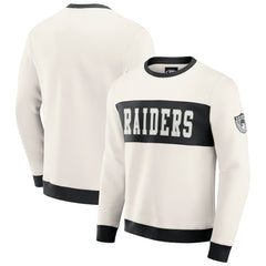 Las Vegas Raiders Darius Rucker Collection Colorblock Pullover Sweatshirt Cream