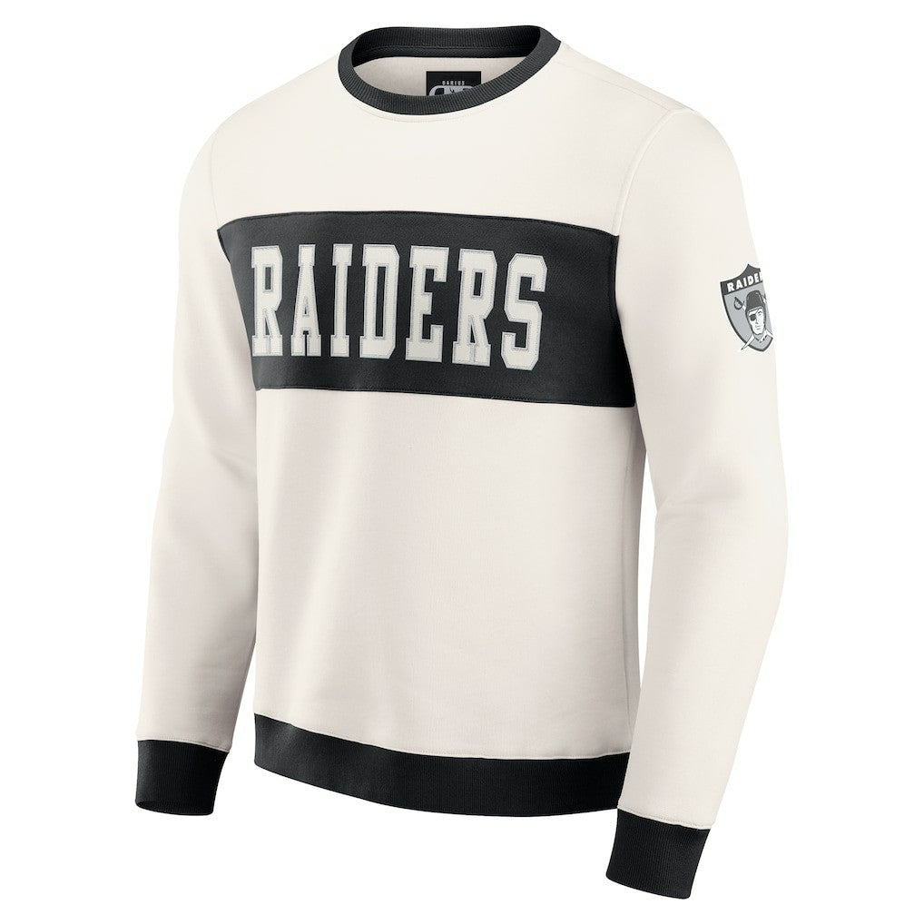 Las Vegas Raiders Darius Rucker Collection Colorblock Pullover Sweatshirt Cream