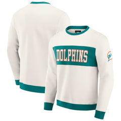 Miami Dolphins Darius Rucker Collection Colorblock Pullover Sweatshirt Cream