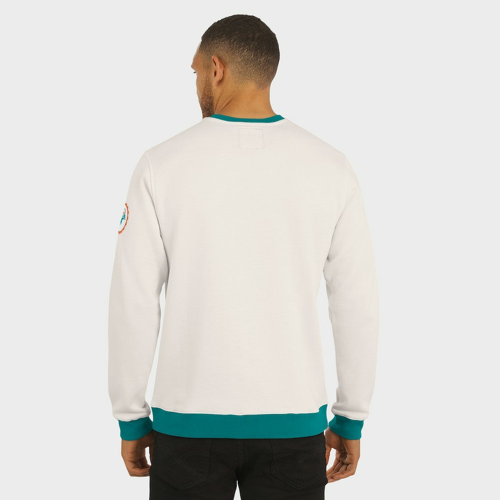 Miami Dolphins Darius Rucker Collection Colorblock Pullover Sweatshirt Cream