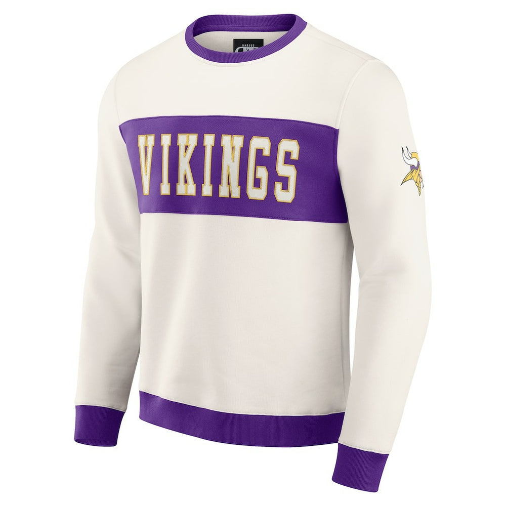 Minnesota Vikings Darius Rucker Collection Colorblock Pullover Sweatshirt Cream