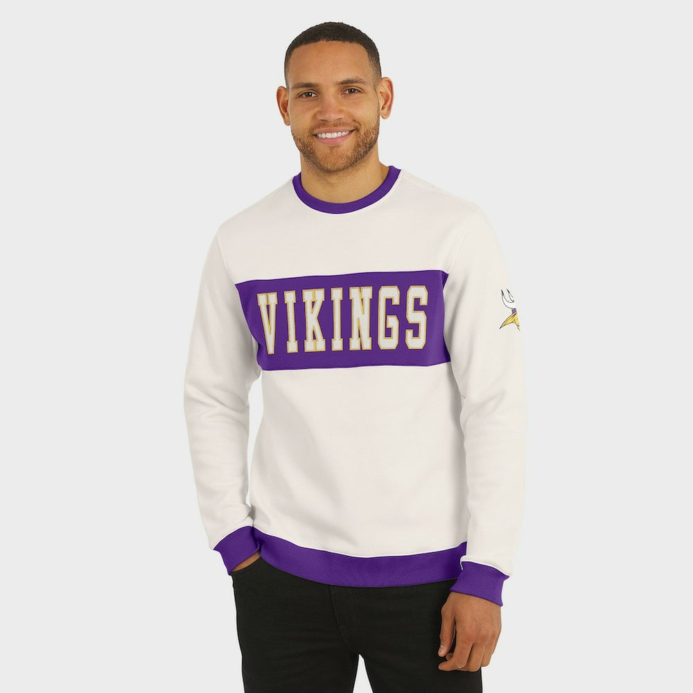 Minnesota Vikings Darius Rucker Collection Colorblock Pullover Sweatshirt Cream