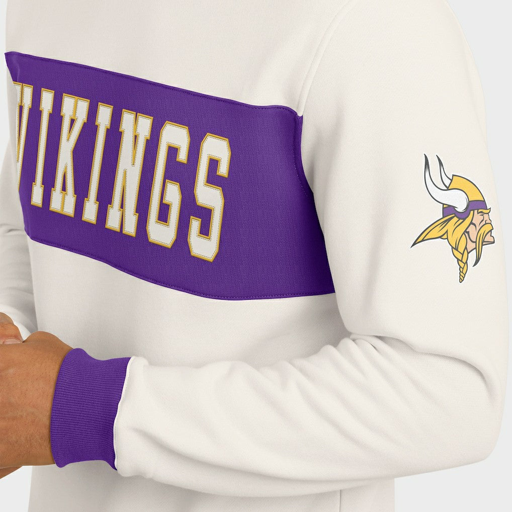 Minnesota Vikings Darius Rucker Collection Colorblock Pullover Sweatshirt Cream