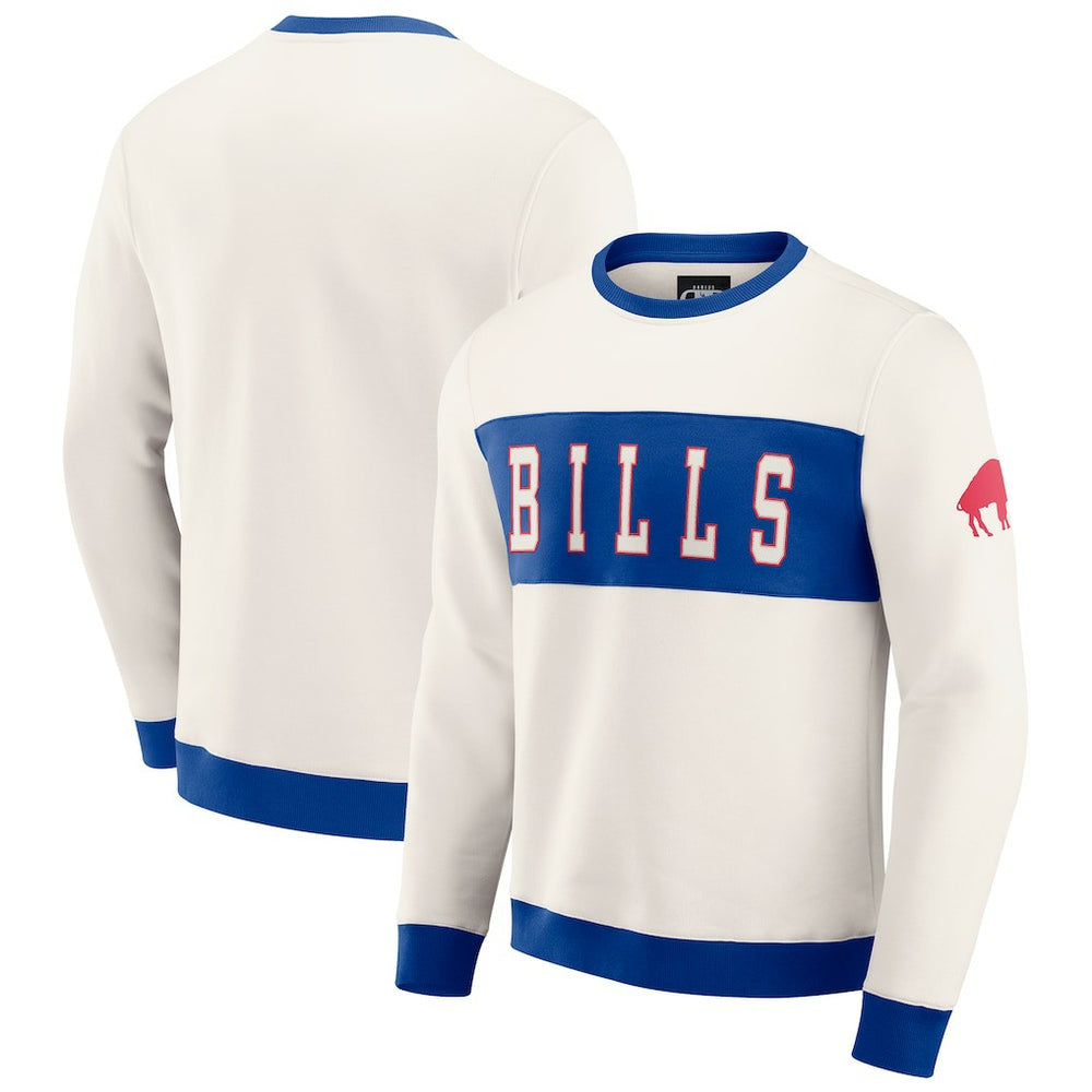 Buffalo Bills Darius Rucker Collection Colorblock Pullover Sweatshirt Cream