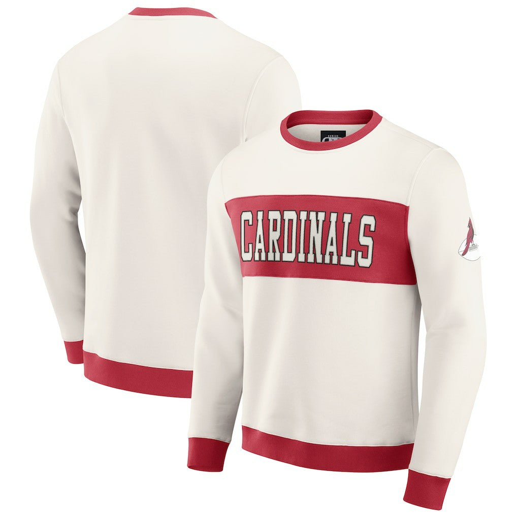 Arizona Cardinals Darius Rucker Collection Colorblock Pullover Sweatshirt Cream