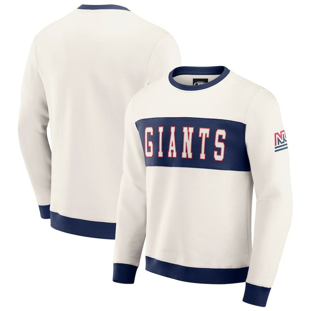New York Giants Darius Rucker Collection Colorblock Pullover Sweatshirt Cream