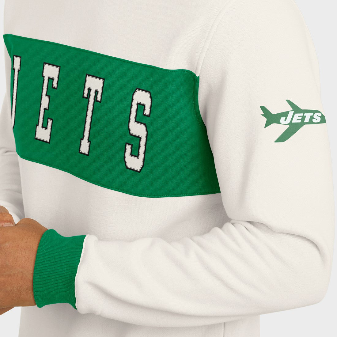 New York Jets Darius Rucker Collection Colorblock Pullover Sweatshirt Cream