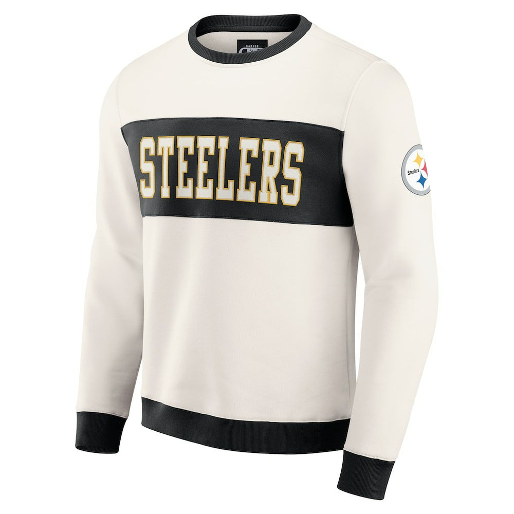 Pittsburgh Steelers Darius Rucker Collection Colorblock Pullover Sweatshirt Cream