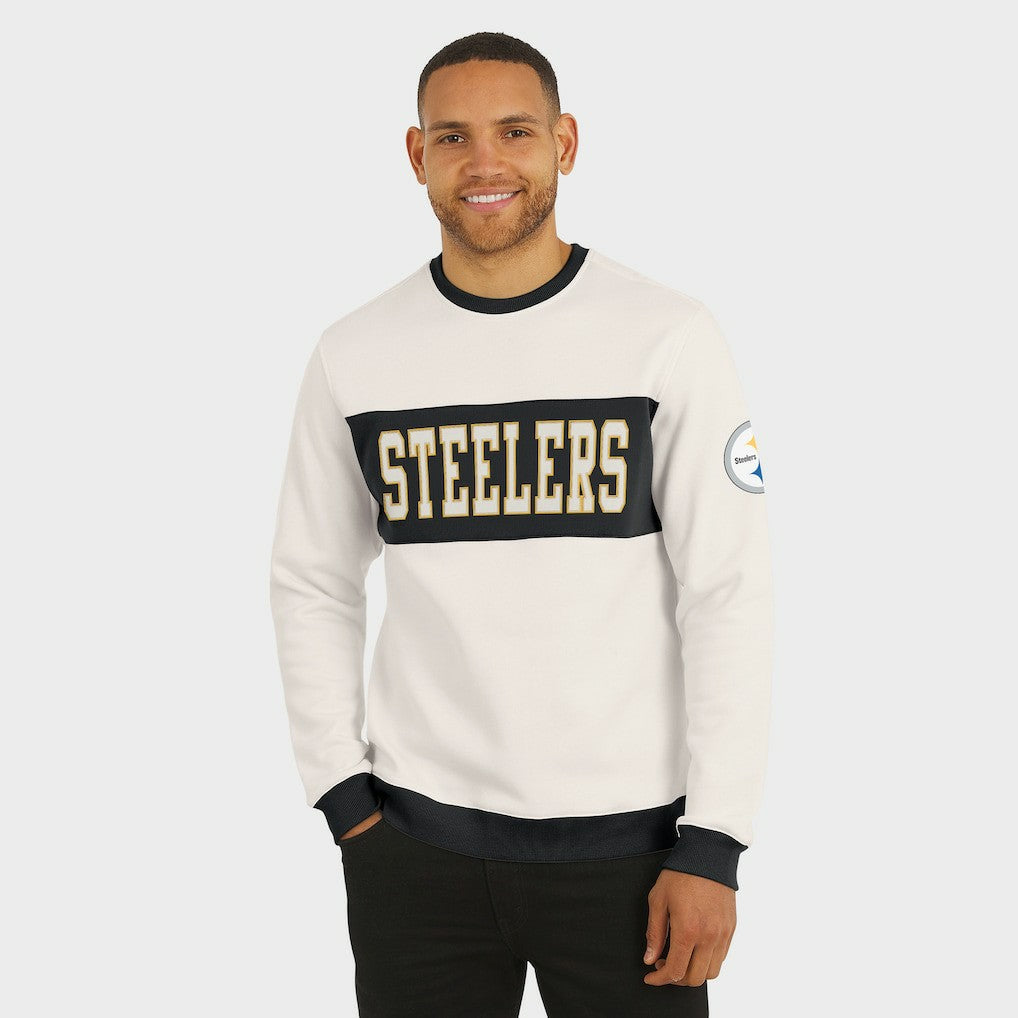 Pittsburgh Steelers Darius Rucker Collection Colorblock Pullover Sweatshirt Cream