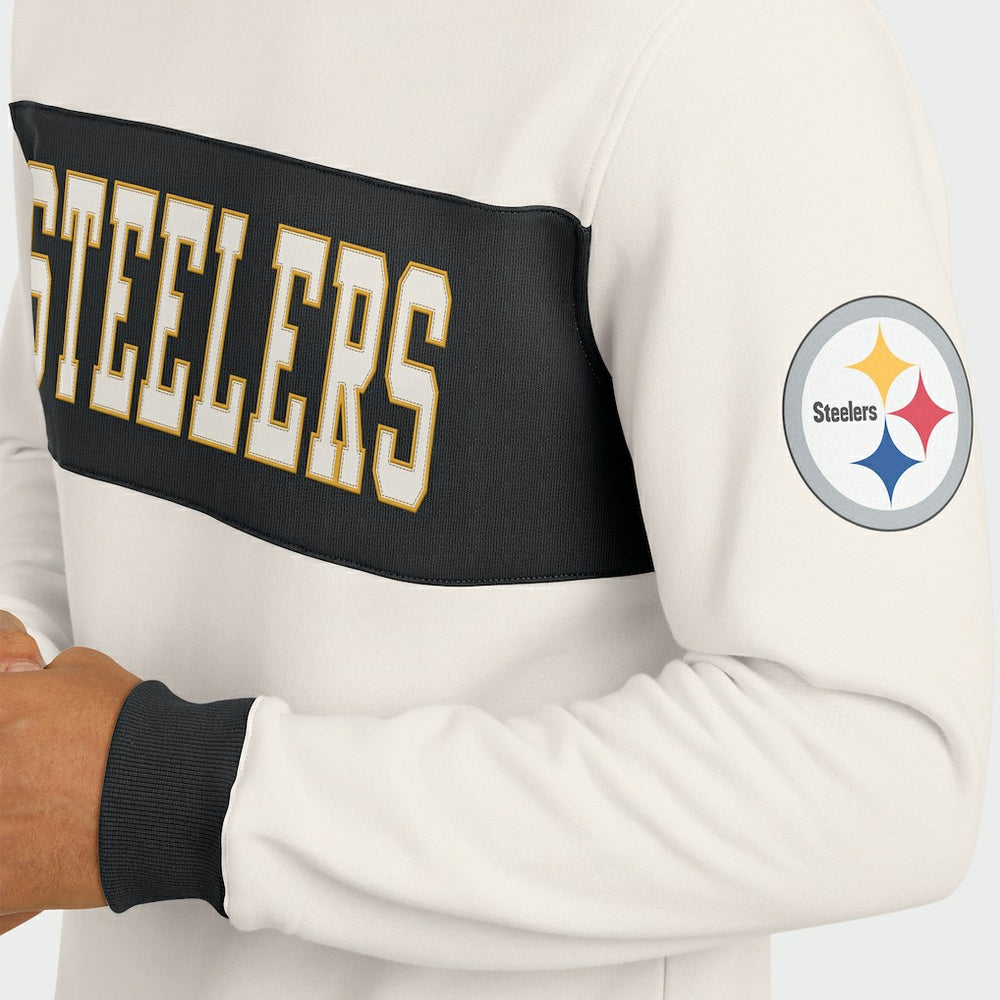 Pittsburgh Steelers Darius Rucker Collection Colorblock Pullover Sweatshirt Cream
