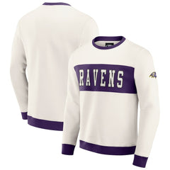 Baltimore Ravens Darius Rucker Collection Colorblock Pullover Sweatshirt Cream