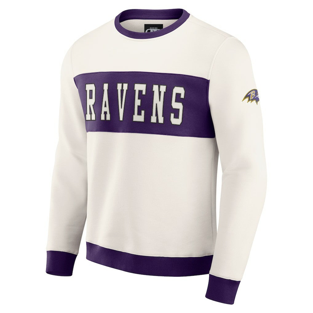 Baltimore Ravens Darius Rucker Collection Colorblock Pullover Sweatshirt Cream