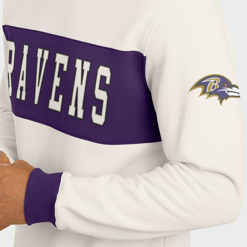 Baltimore Ravens Darius Rucker Collection Colorblock Pullover Sweatshirt Cream