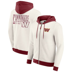 Washington Commanders Darius Rucker Collection Distressed Graphics Full-Zip Hoodie Cream