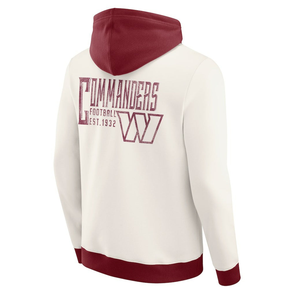 Washington Commanders Darius Rucker Collection Distressed Graphics Full-Zip Hoodie Cream