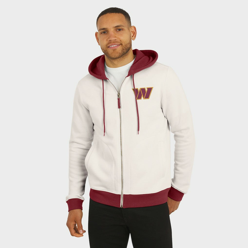 Washington Commanders Darius Rucker Collection Distressed Graphics Full-Zip Hoodie Cream