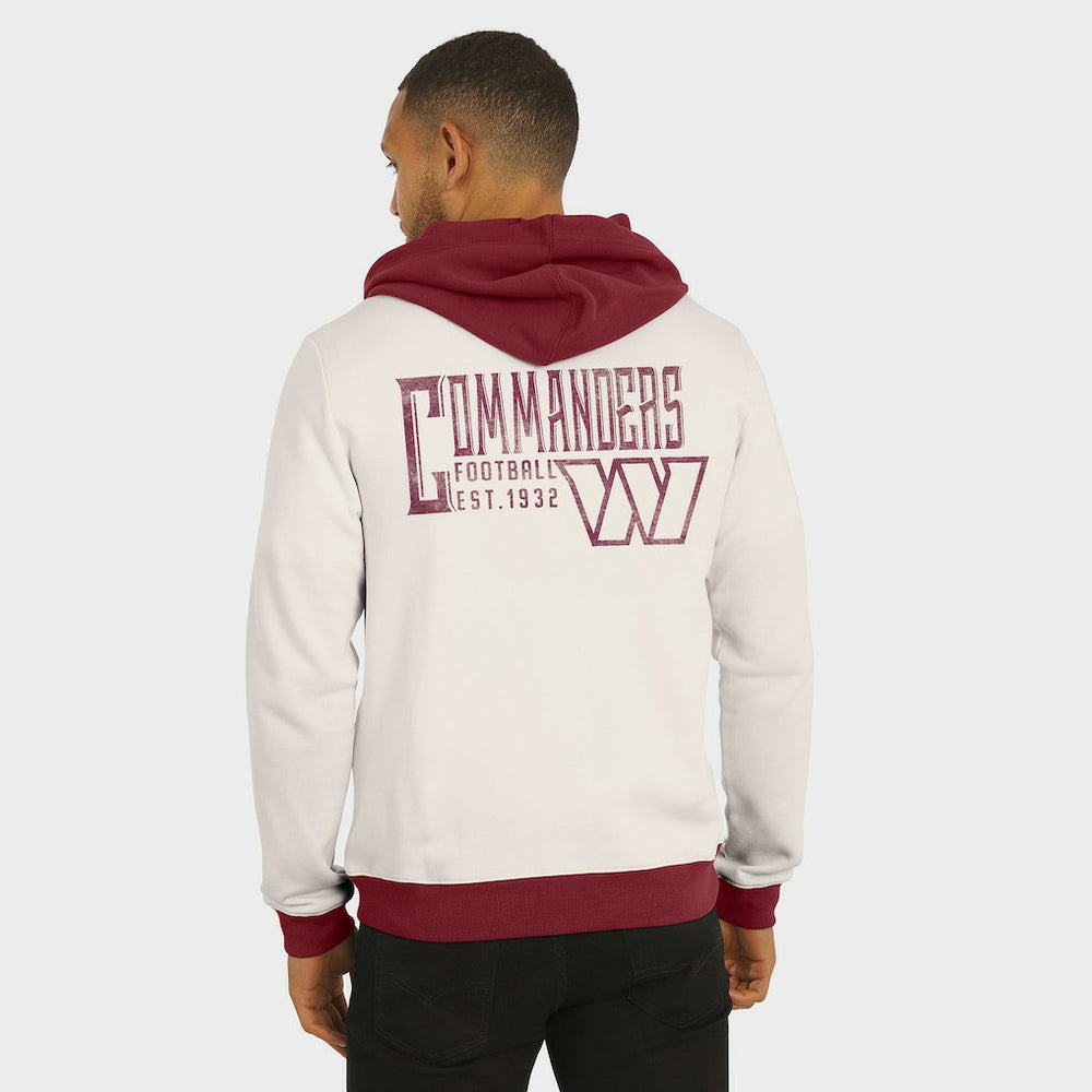 Washington Commanders Darius Rucker Collection Distressed Graphics Full-Zip Hoodie Cream