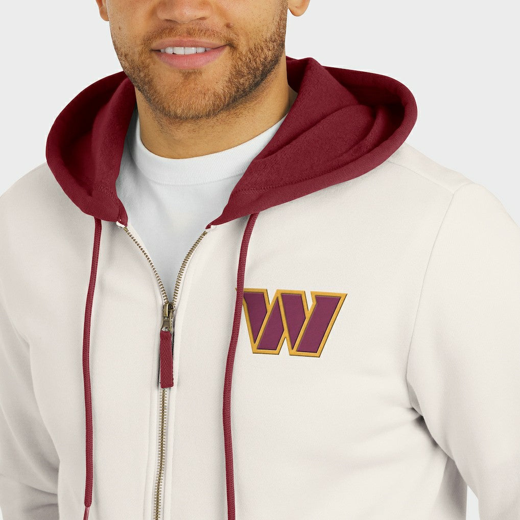 Washington Commanders Darius Rucker Collection Distressed Graphics Full-Zip Hoodie Cream