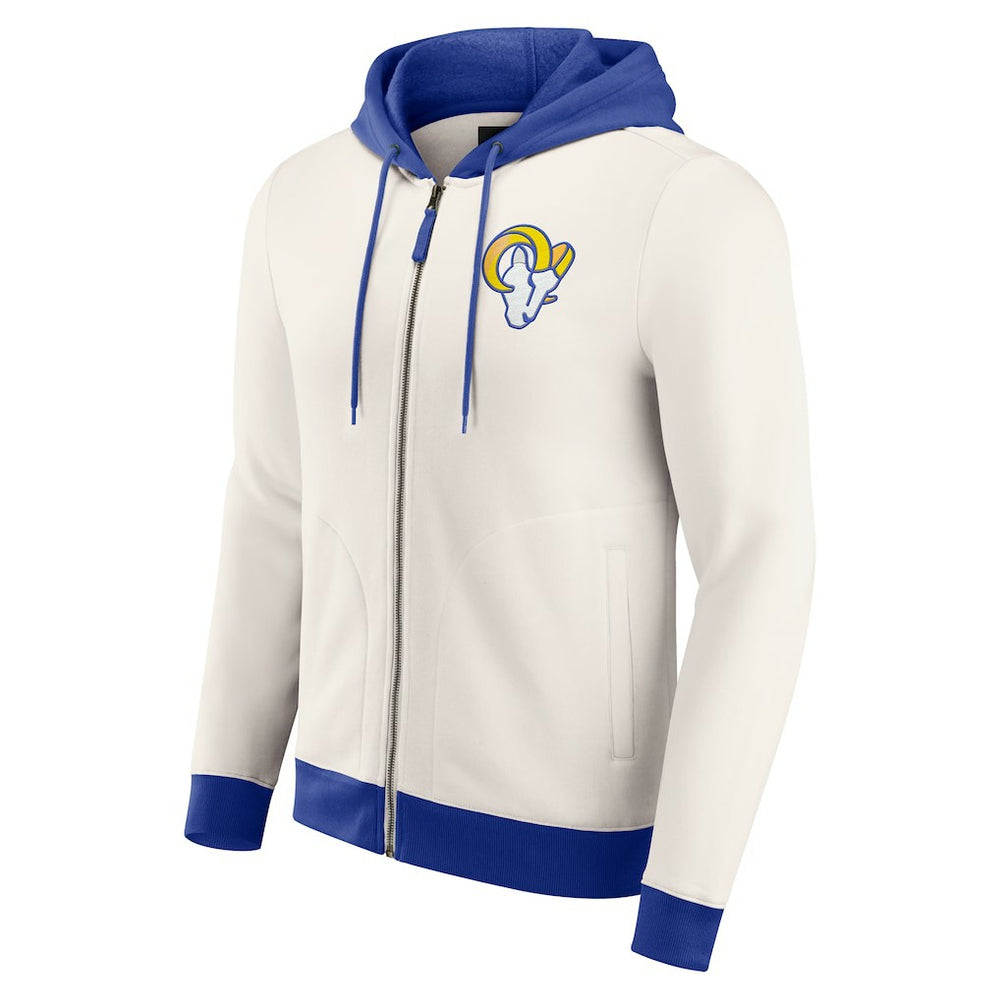 Los Angeles Rams Darius Rucker Collection Distressed Graphics Full-Zip Hoodie Cream