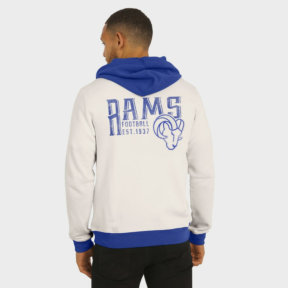 Los Angeles Rams Darius Rucker Collection Distressed Graphics Full-Zip Hoodie Cream