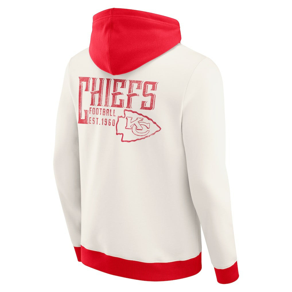 Kansas City Chiefs Darius Rucker Collection Distressed Graphics Full-Zip Hoodie Cream