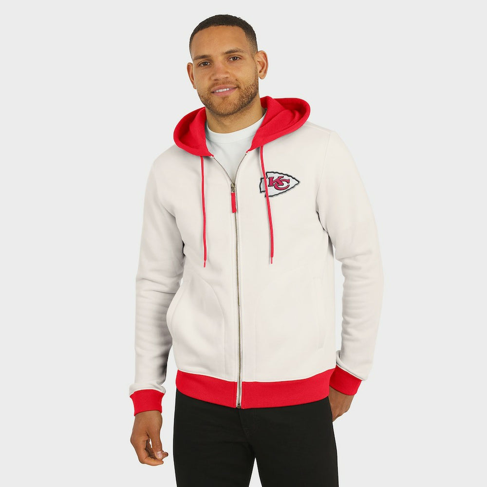 Kansas City Chiefs Darius Rucker Collection Distressed Graphics Full-Zip Hoodie Cream
