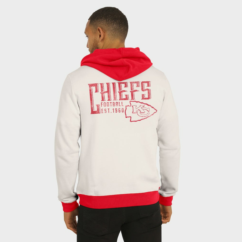 Kansas City Chiefs Darius Rucker Collection Distressed Graphics Full-Zip Hoodie Cream