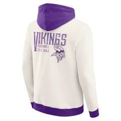 Minnesota Vikings Darius Rucker Collection Distressed Graphics Full-Zip Hoodie Cream