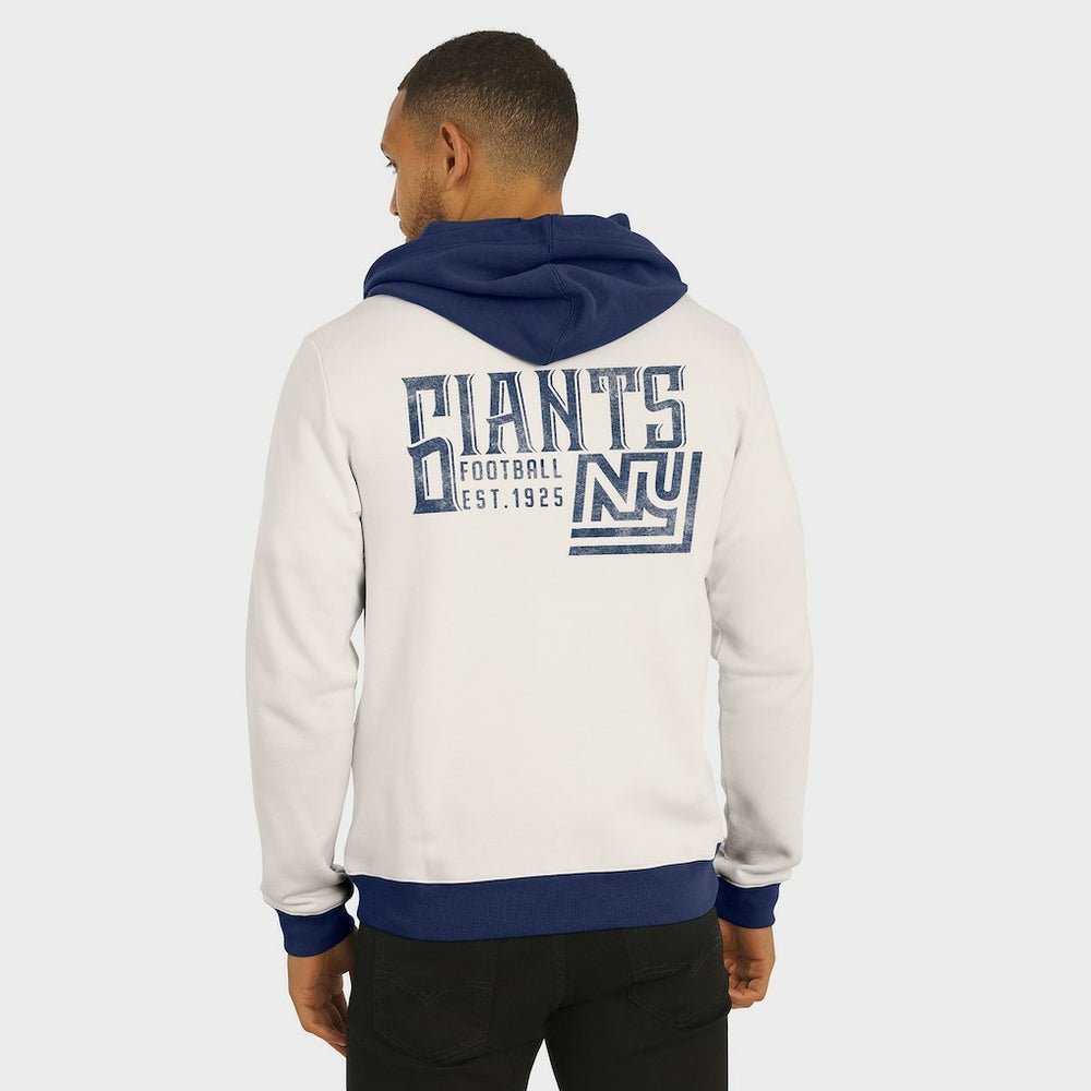 New York Giants Darius Rucker Collection Distressed Graphics Full-Zip Hoodie Cream