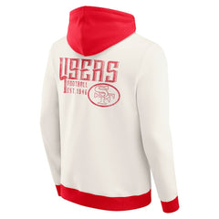 San Francisco 49ers Darius Rucker Collection Distressed Graphics Full-Zip Hoodie Cream