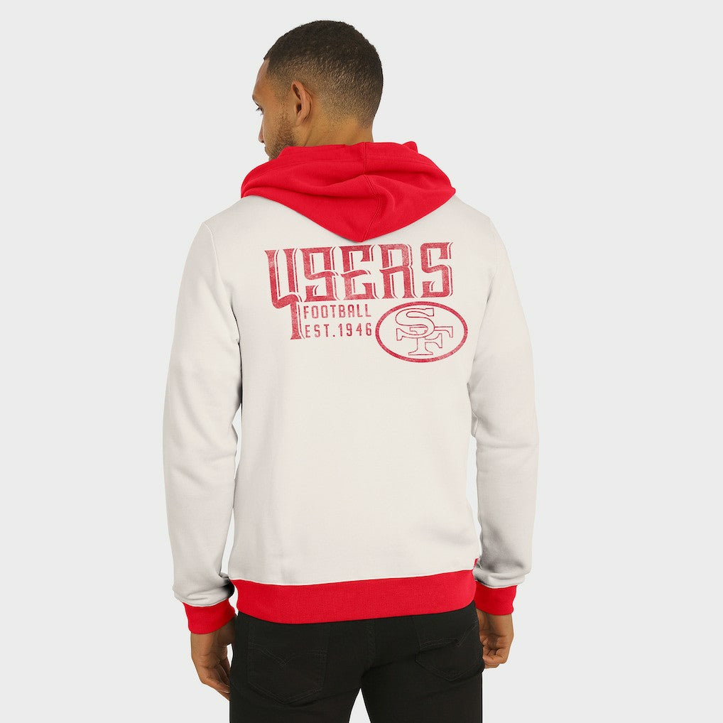 San Francisco 49ers Darius Rucker Collection Distressed Graphics Full-Zip Hoodie Cream