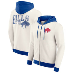 Buffalo Bills Darius Rucker Collection Distressed Graphics Full-Zip Hoodie Cream