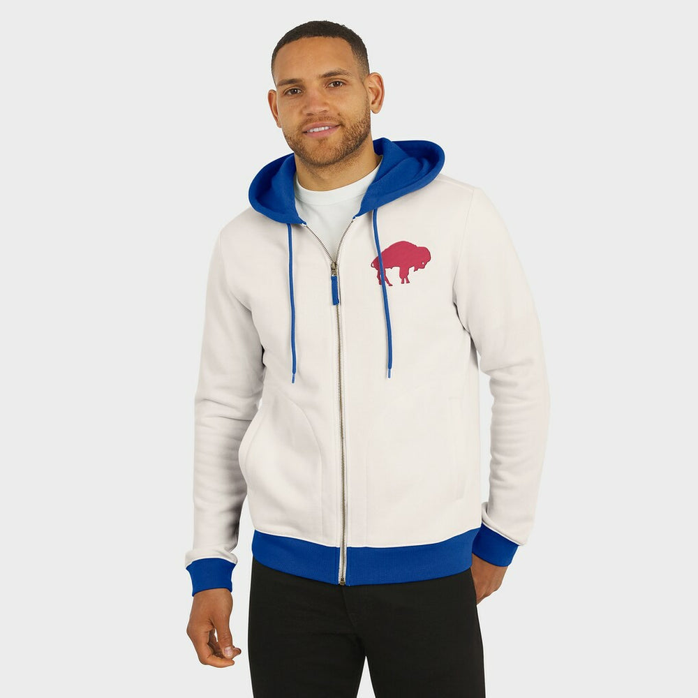 Buffalo Bills Darius Rucker Collection Distressed Graphics Full-Zip Hoodie Cream