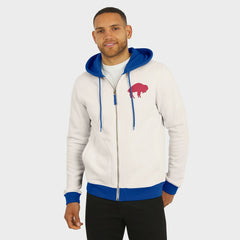 Buffalo Bills Darius Rucker Collection Distressed Graphics Full-Zip Hoodie Cream