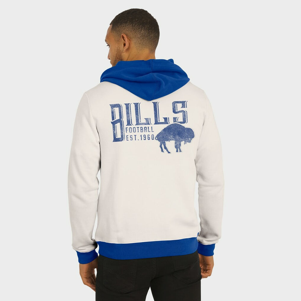 Buffalo Bills Darius Rucker Collection Distressed Graphics Full-Zip Hoodie Cream