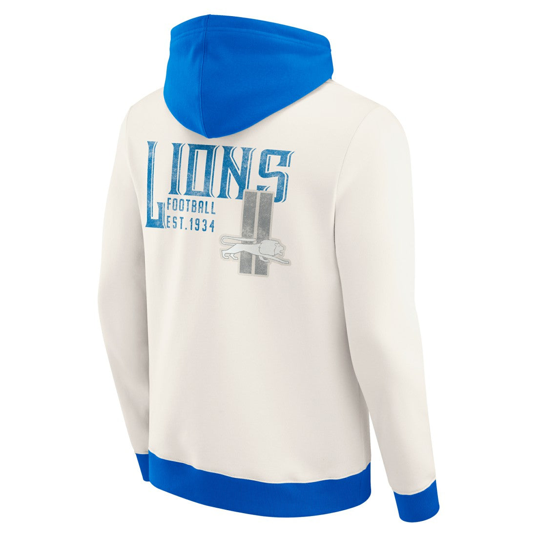 Detroit Lions Darius Rucker Collection Distressed Graphics Full-Zip Hoodie Cream
