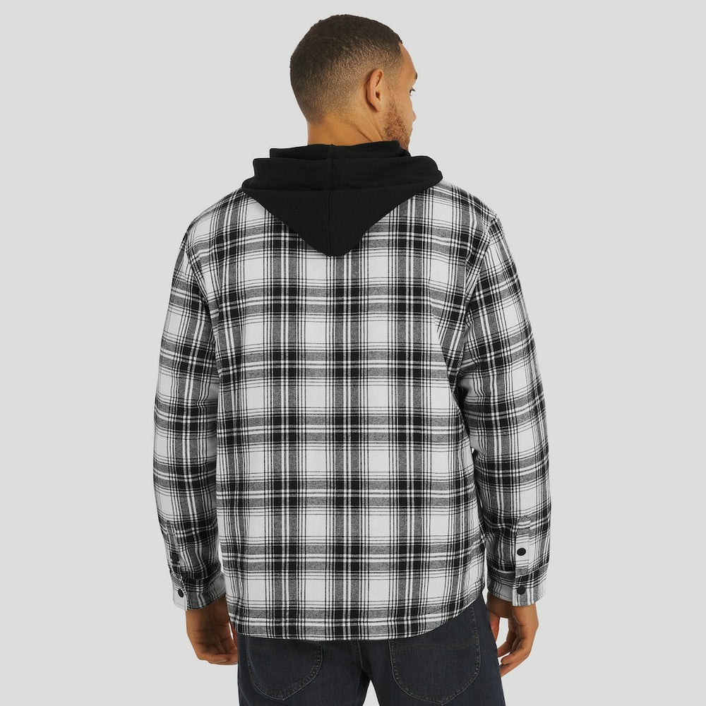 Buffalo Bills NFL x Darius Rucker Collection Plaid Flannel Quilted Full-Snap Hooded Shacket Black