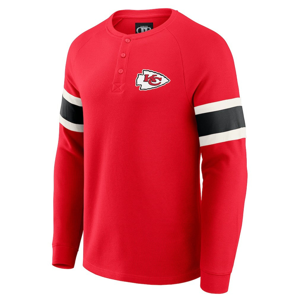 Kansas City Chiefs Darius Rucker Collection Waffle-Knit Raglan Long Sleeve Henley T-Shirt Red