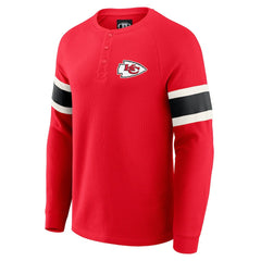 Kansas City Chiefs Darius Rucker Collection Waffle-Knit Raglan Long Sleeve Henley T-Shirt Red