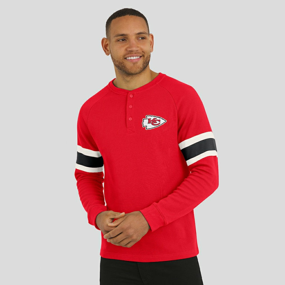 Kansas City Chiefs Darius Rucker Collection Waffle-Knit Raglan Long Sleeve Henley T-Shirt Red