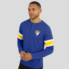 Los Angeles Rams Darius Rucker Collection Waffle-Knit Raglan Long Sleeve Henley T-Shirt Royal