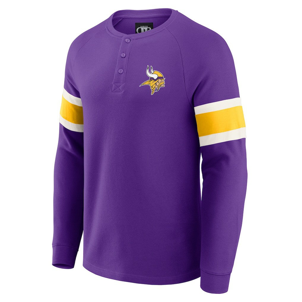 Minnesota Vikings Darius Rucker Collection Waffle-Knit Raglan Long Sleeve Henley T-Shirt Purple