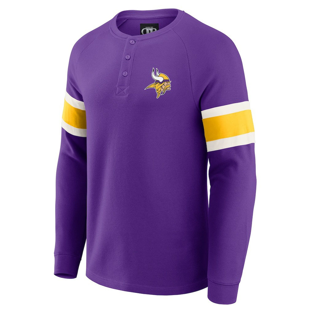 Minnesota Vikings Darius Rucker Collection Waffle-Knit Raglan Long Sleeve Henley T-Shirt Purple