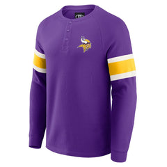 Minnesota Vikings Darius Rucker Collection Waffle-Knit Raglan Long Sleeve Henley T-Shirt Purple