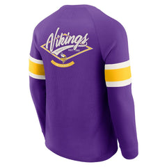 Minnesota Vikings Darius Rucker Collection Waffle-Knit Raglan Long Sleeve Henley T-Shirt Purple