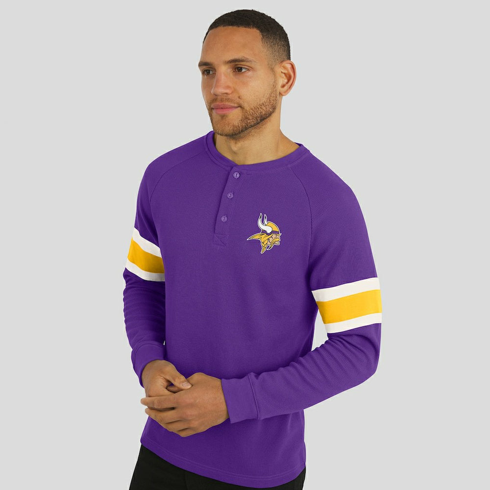 Minnesota Vikings Darius Rucker Collection Waffle-Knit Raglan Long Sleeve Henley T-Shirt Purple